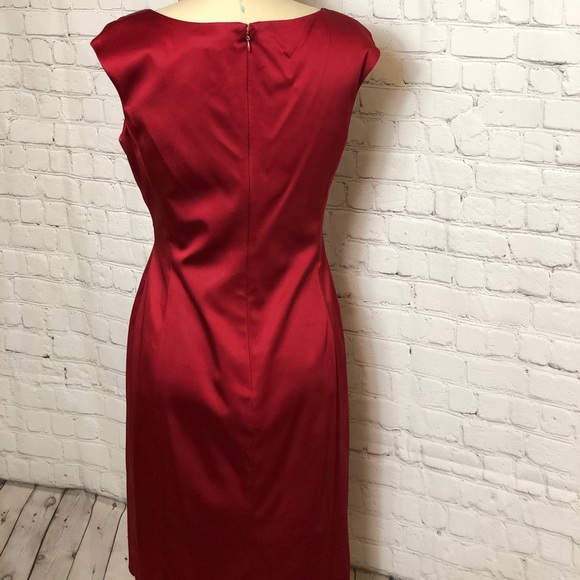 Ralph Lauren Ruby Red Ruched Sheath Dress - Picture 2 of 5